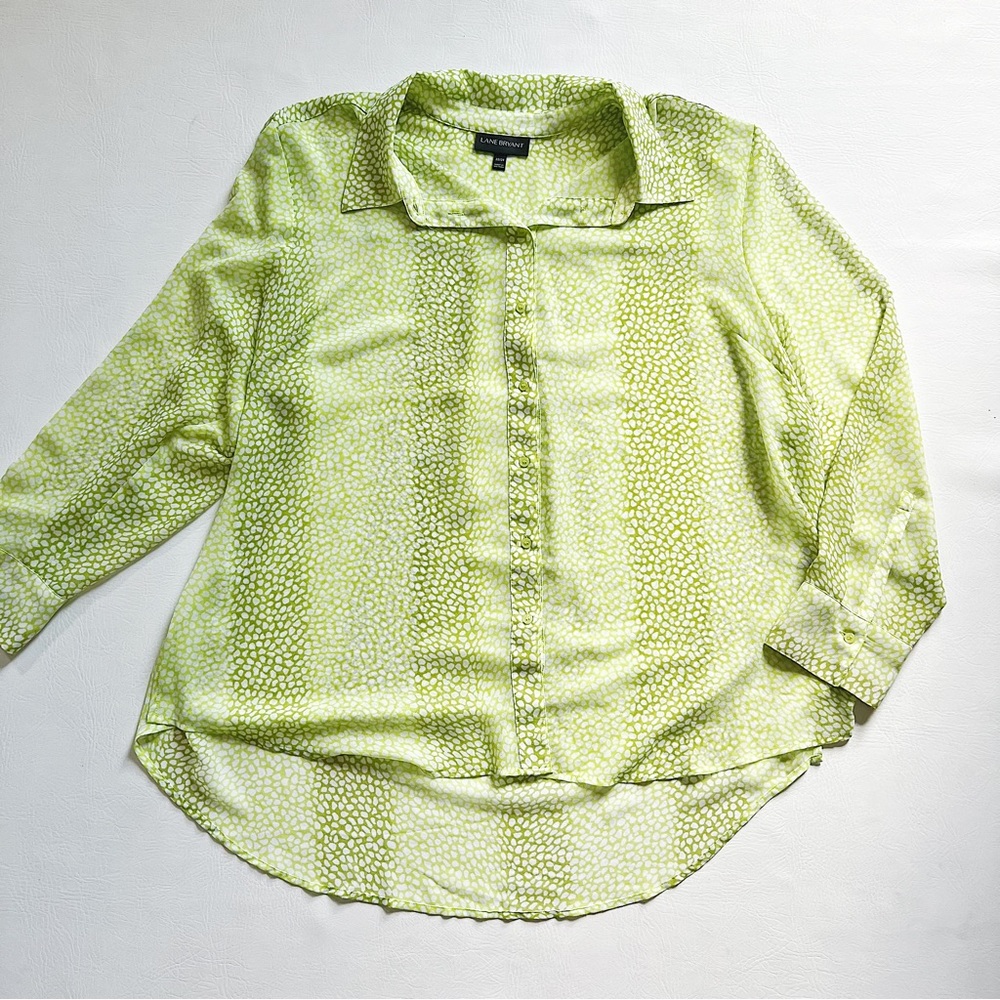 Lane Bryant Sheer Button Down Top - image 1